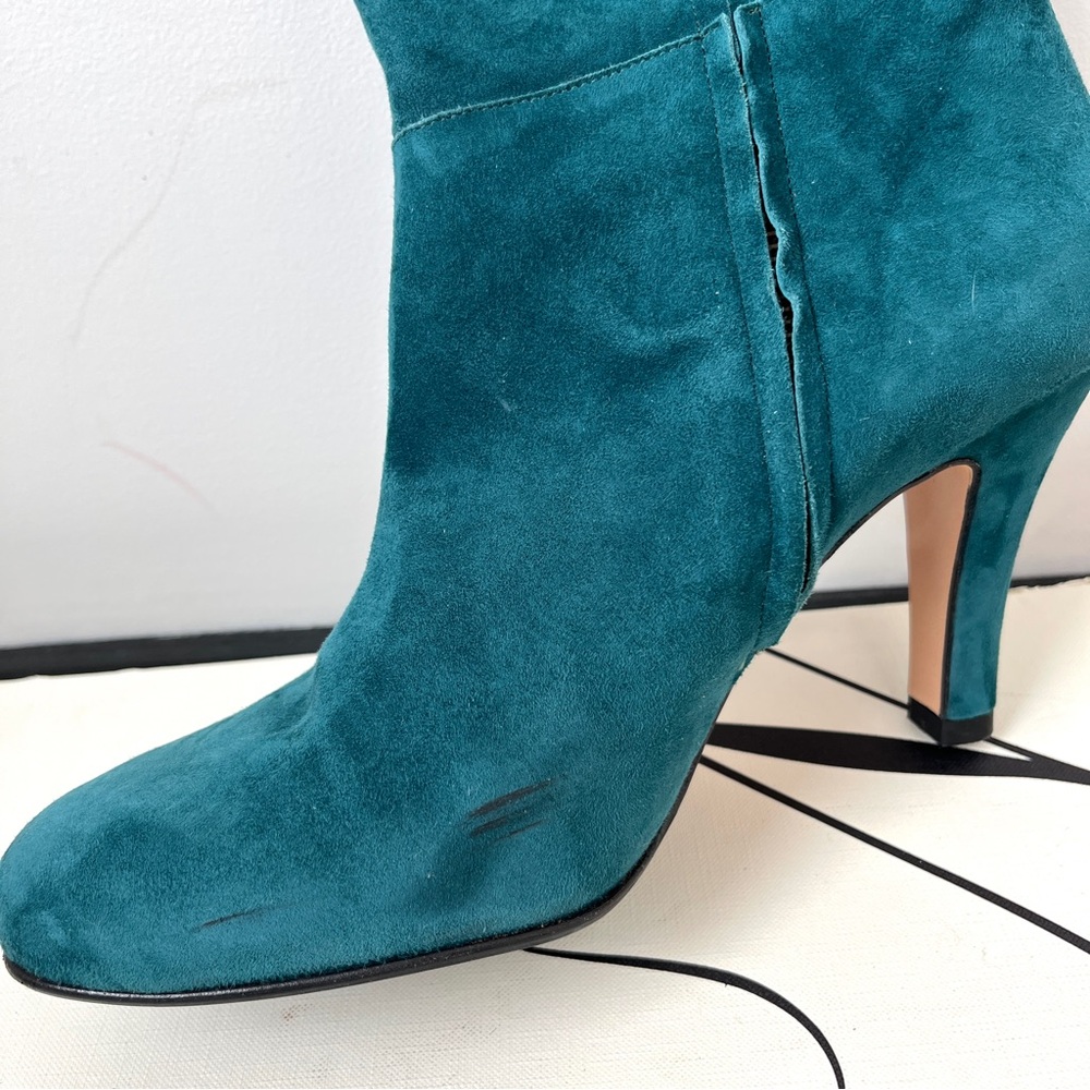 Anthropologie Knee High Lenora teal suede boot, Delia size 40 euro or 9 USA - Picture 12 of 16